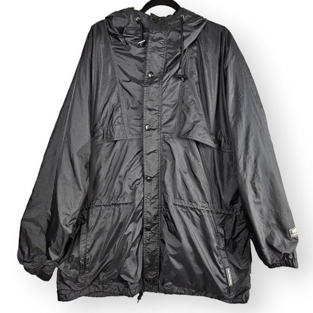 Helly Hansen Mens XL Black Packable Vented Hooded Long Sleeve Windbreaker Jacket